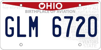 OH license plate GLM6720