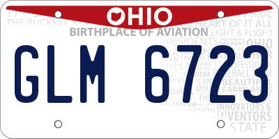 OH license plate GLM6723