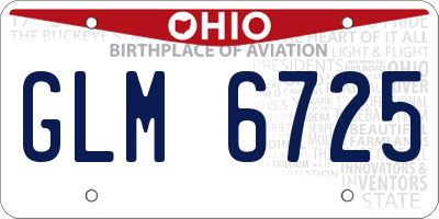 OH license plate GLM6725