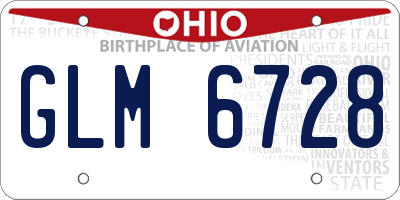 OH license plate GLM6728