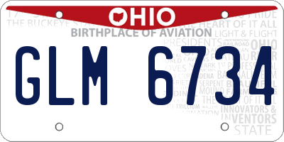 OH license plate GLM6734