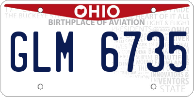 OH license plate GLM6735
