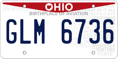OH license plate GLM6736