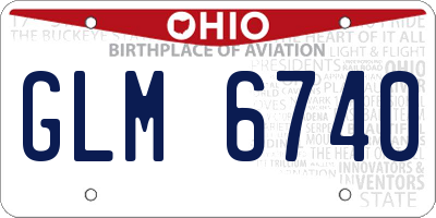 OH license plate GLM6740