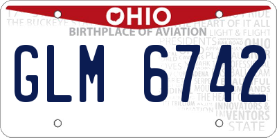OH license plate GLM6742
