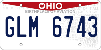 OH license plate GLM6743