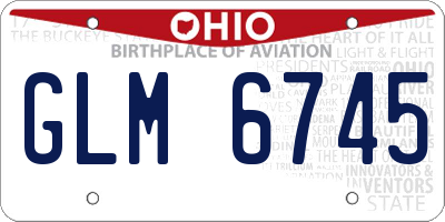 OH license plate GLM6745