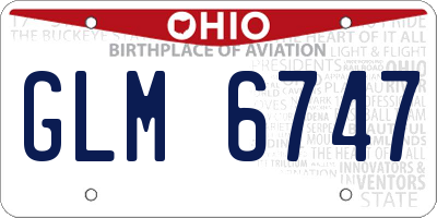 OH license plate GLM6747