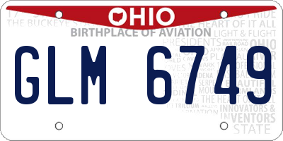 OH license plate GLM6749