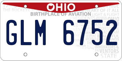 OH license plate GLM6752