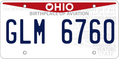 OH license plate GLM6760