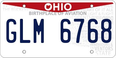 OH license plate GLM6768