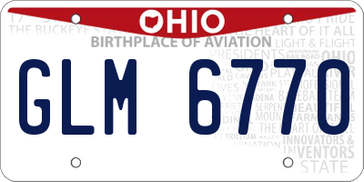 OH license plate GLM6770