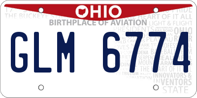 OH license plate GLM6774