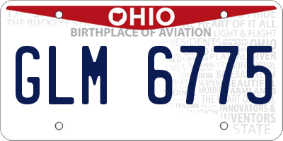 OH license plate GLM6775