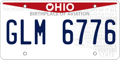 OH license plate GLM6776