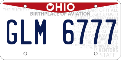OH license plate GLM6777