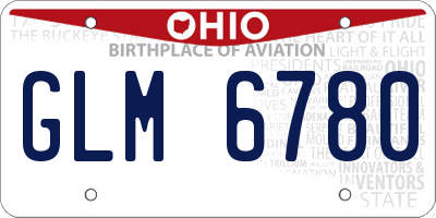 OH license plate GLM6780