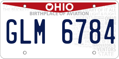 OH license plate GLM6784