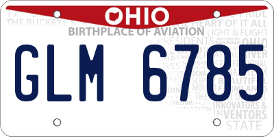OH license plate GLM6785