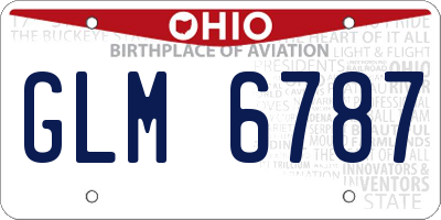 OH license plate GLM6787