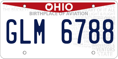OH license plate GLM6788