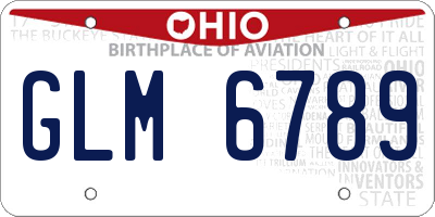 OH license plate GLM6789