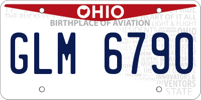 OH license plate GLM6790