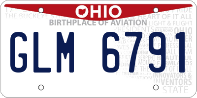 OH license plate GLM6791