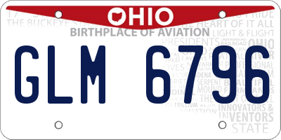 OH license plate GLM6796