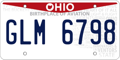 OH license plate GLM6798