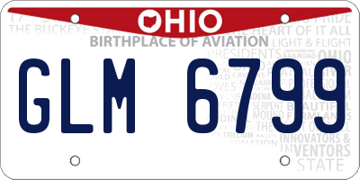 OH license plate GLM6799