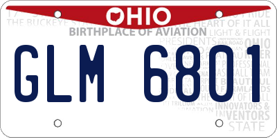 OH license plate GLM6801