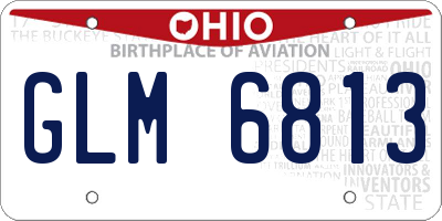 OH license plate GLM6813