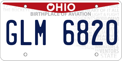 OH license plate GLM6820