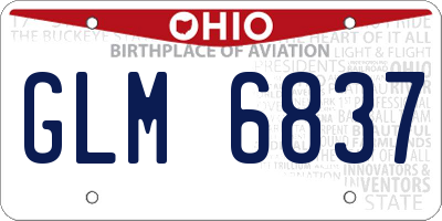 OH license plate GLM6837