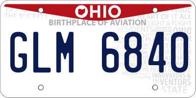 OH license plate GLM6840