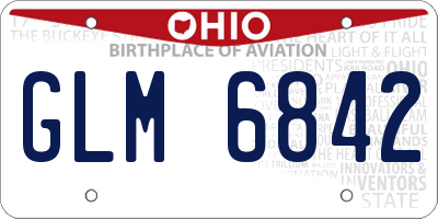 OH license plate GLM6842