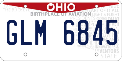 OH license plate GLM6845