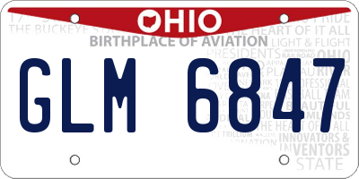OH license plate GLM6847