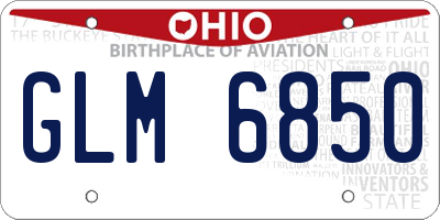 OH license plate GLM6850