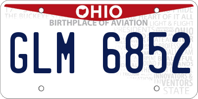 OH license plate GLM6852