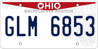 OH license plate GLM6853