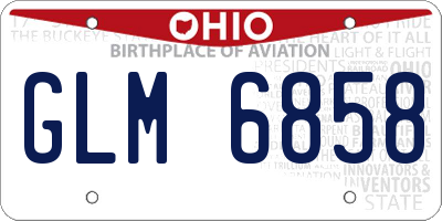 OH license plate GLM6858