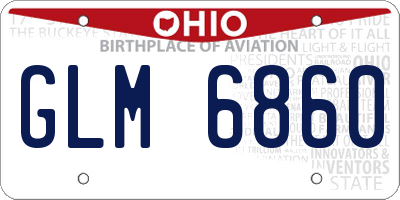OH license plate GLM6860