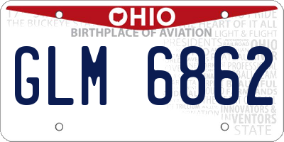 OH license plate GLM6862