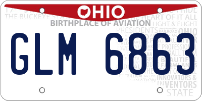 OH license plate GLM6863