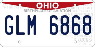 OH license plate GLM6868