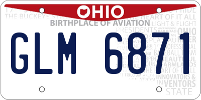 OH license plate GLM6871