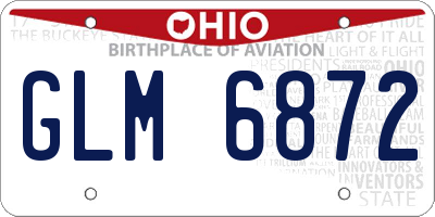 OH license plate GLM6872